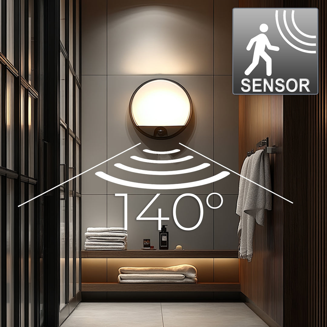 LED svietidlo s pohybovým senzorom Maclean, senzor PIR, farba sivá, 15 W, IP54, 1100 lm, neutrálna farba svetla, MCE291 W, 2 ks
