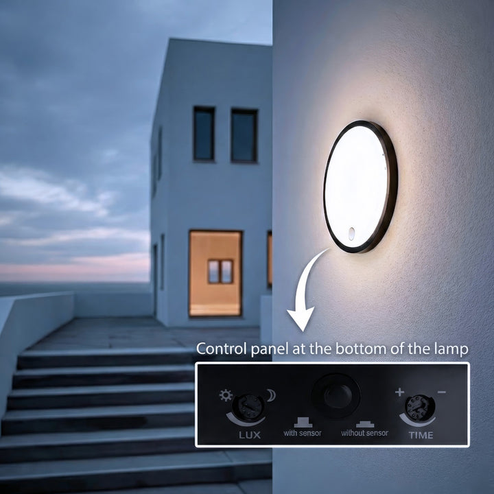 LED svietidlo s pohybovým senzorom Maclean, senzor PIR, čierna farba, 10 W, IP65, 1000 lm, neutrálna farba svetla, MCE525 B, 2 ks