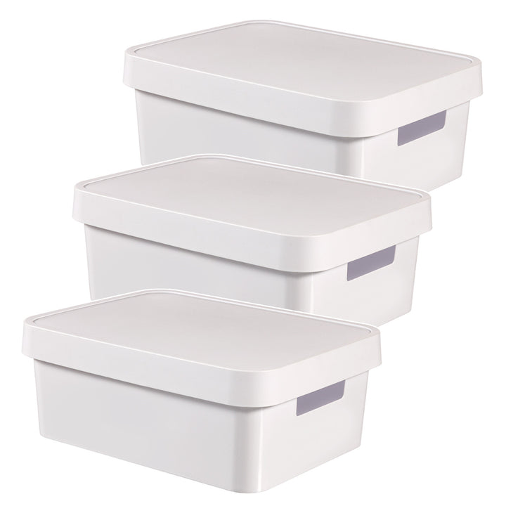 Nádoba s vekom Curver Infinity 11 l, biela, 3 ks