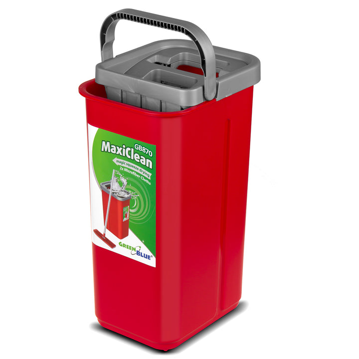 Plochý mop s vedrom a žmýkačom GreenBlue, dve náplne z mikrovlákna HQ, objem 5,7 l, MaxiClean GB870 + utierka Vileda Actifibre Soft