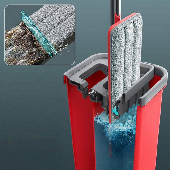 Plochý mop s vedrom a žmýkačom GreenBlue, dve náplne z mikrovlákna HQ, objem 5,7 l, MaxiClean GB870 + utierka Vileda Actifibre Soft