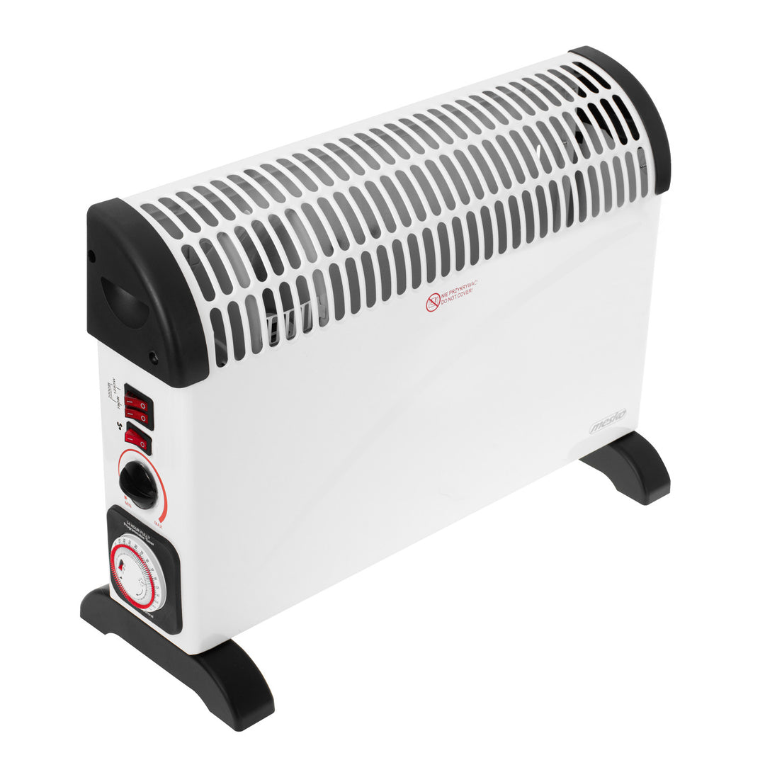 Konvekčný elektrický radiátor, termostat, 2000 W, 24-hodinový časovač, biely, kábel 150 cm, Mesko, MS 7741W