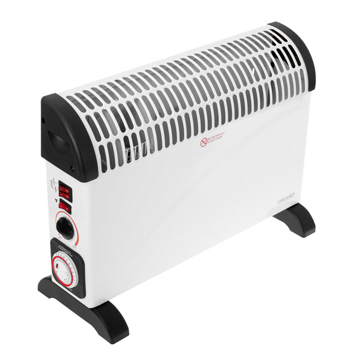Konvekčný elektrický radiátor, termostat, 2000 W, 24-hodinový časovač, biely, kábel 150 cm, Mesko, MS 7741W