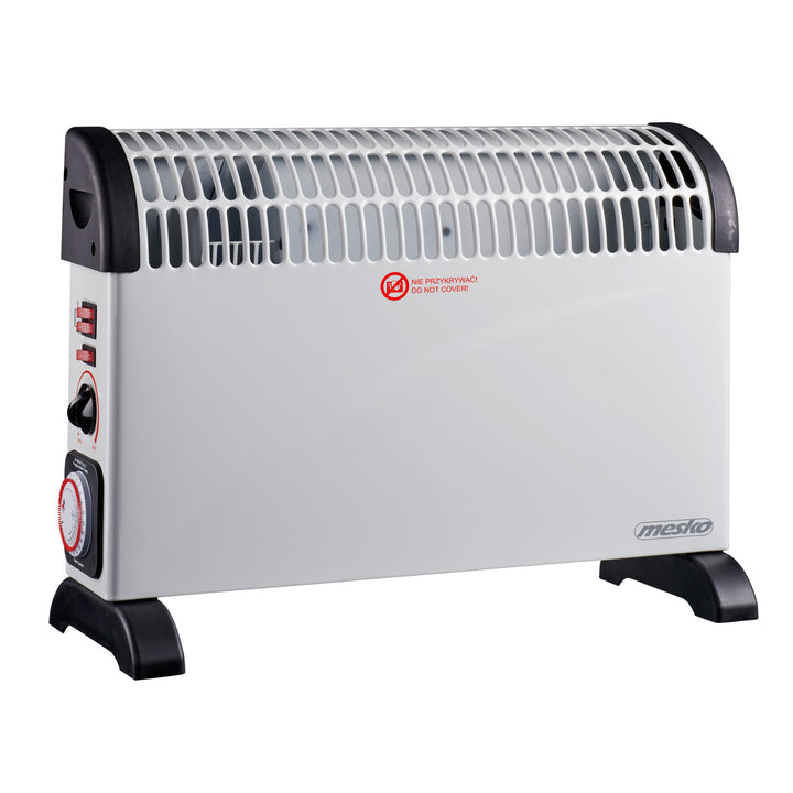 Konvekčný elektrický radiátor, termostat, 2000 W, 24-hodinový časovač, biely, kábel 150 cm, Mesko, MS 7741W