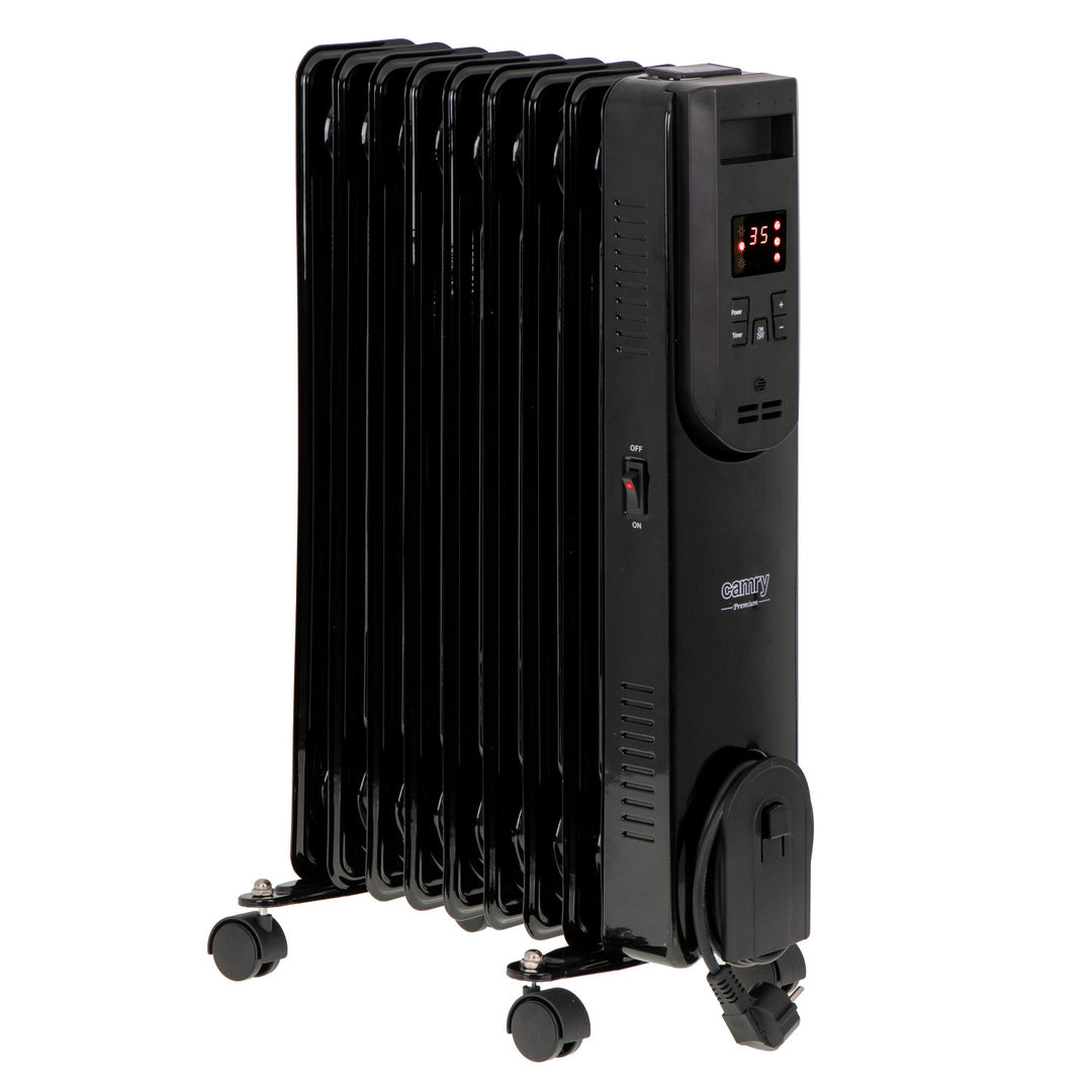 Olejový radiátor, 11 rebier, 2500 W, diaľkové ovládanie, LED displej, termostat, Camry CR 7813