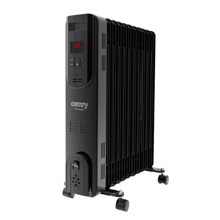Olejový radiátor, 11 rebier, 2500 W, diaľkové ovládanie, LED displej, termostat, Camry CR 7813