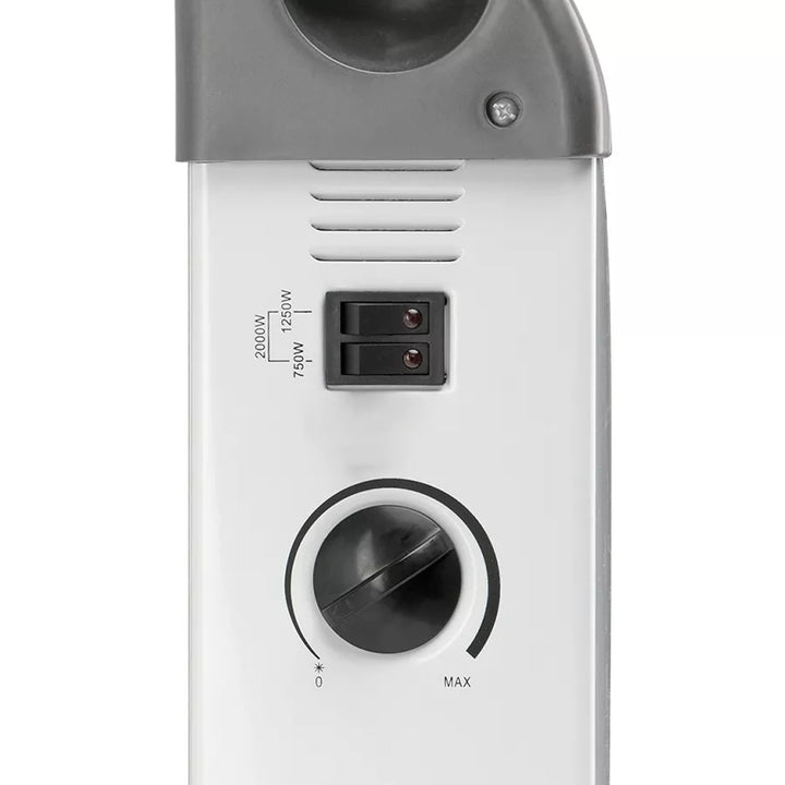 Konvekčný elektrický radiátor, 2000 W, termostat, biely, Noveen