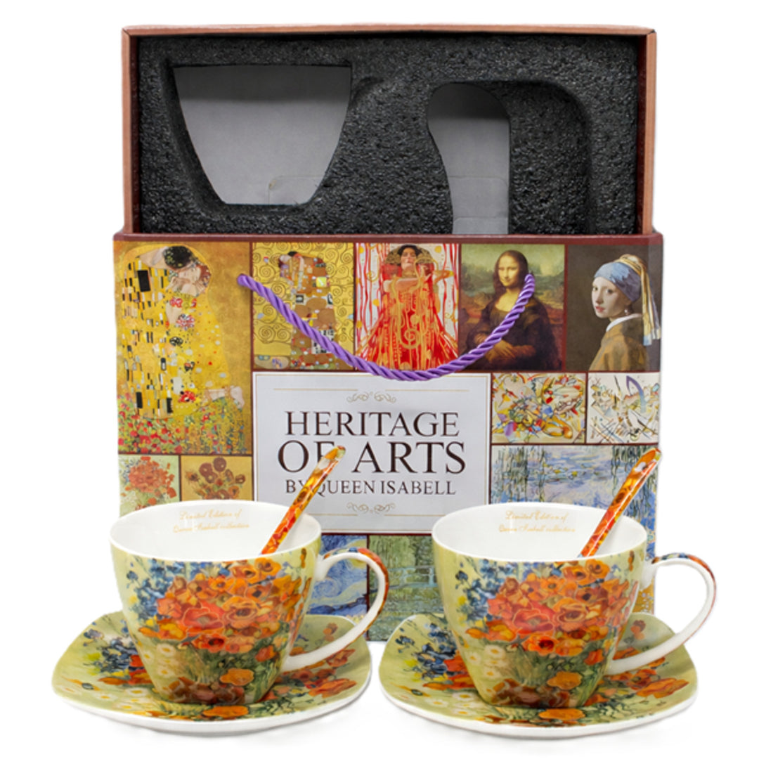 Porcelánové šálky Van Gogh Maki 2x250 ml, sada 2 ks, Queen Isabell