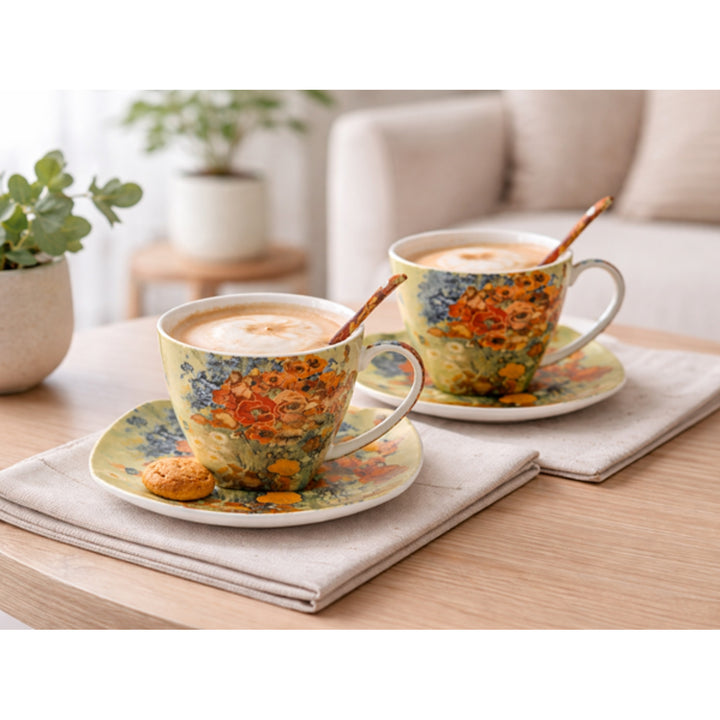 Porcelánové šálky Van Gogh Maki 2x250 ml, sada 2 ks, Queen Isabell