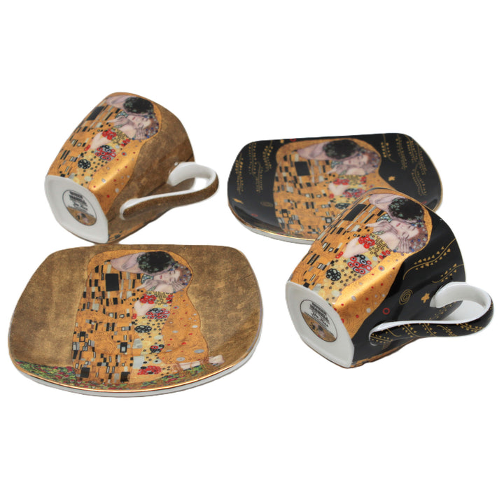 Porcelánové šálky na espresso Klimt – Bozk, 2x100 ml, Queen Isabell