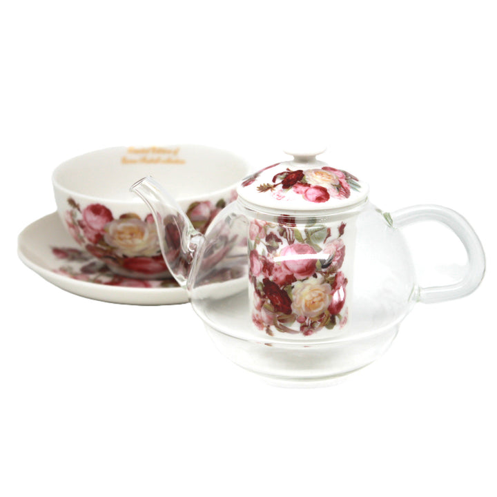 Čajová súprava „Ruže“, šálka a kanvica (tea for one) Queen Isabell
