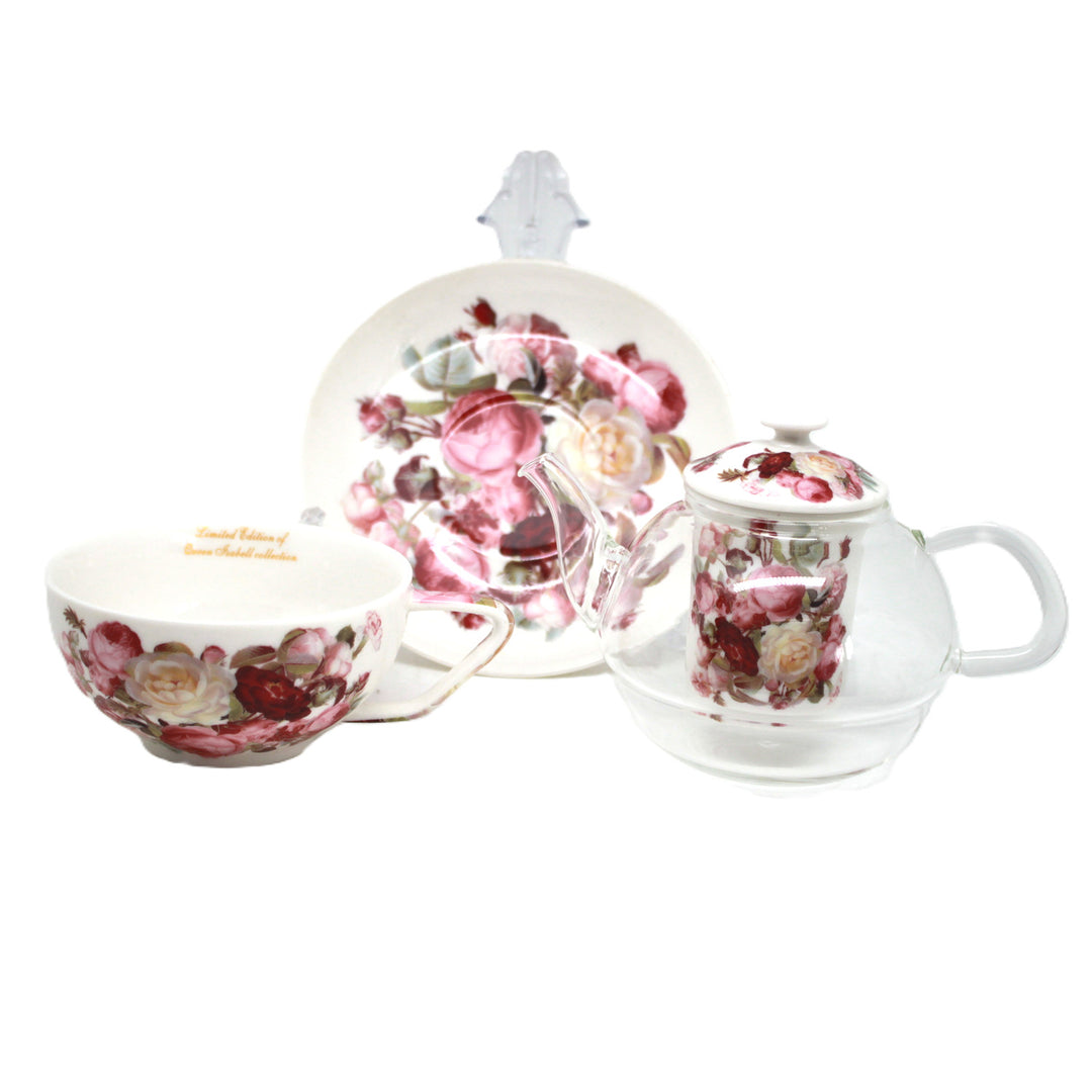Čajová súprava „Ruže“, šálka a kanvica (tea for one) Queen Isabell