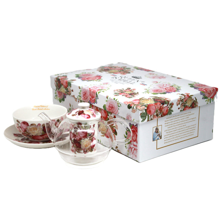 Čajová súprava „Ruže“, šálka a kanvica (tea for one) Queen Isabell