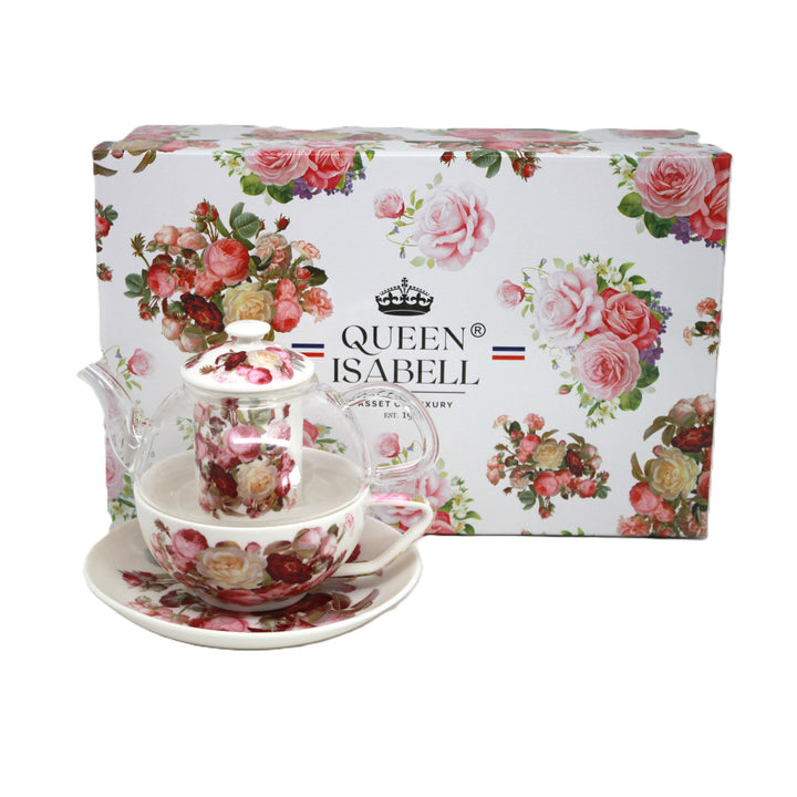 Čajová súprava „Ruže“, šálka a kanvica (tea for one) Queen Isabell