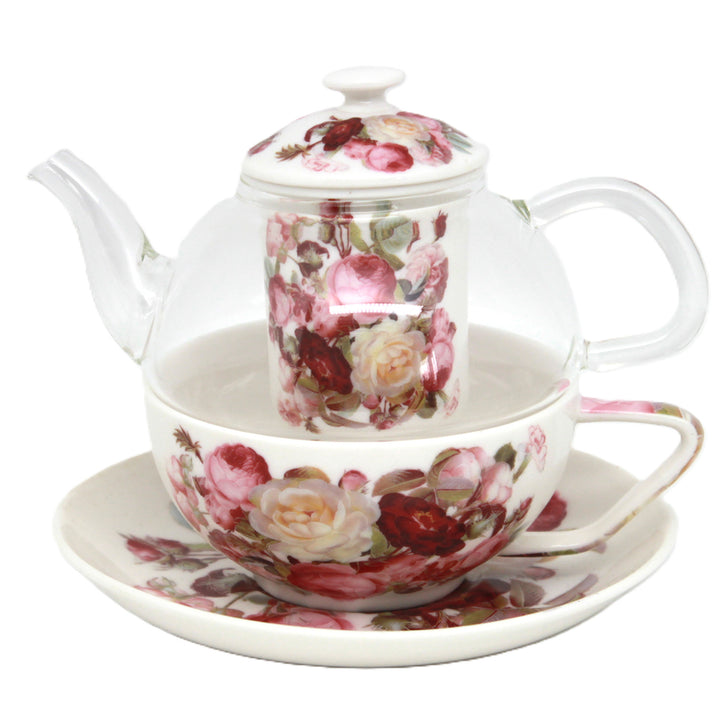 Čajová súprava „Ruže“, šálka a kanvica (tea for one) Queen Isabell