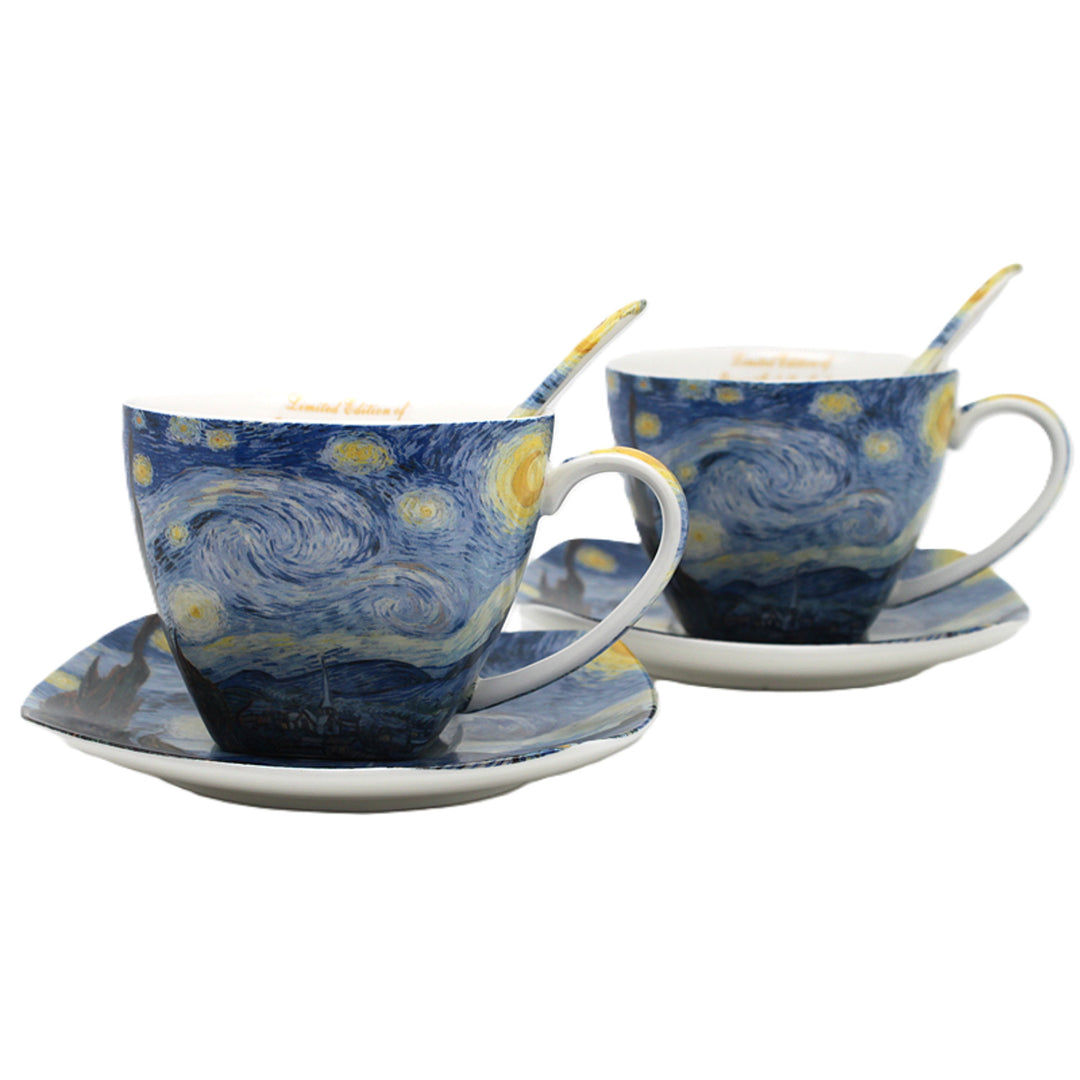 Porcelánové šálky Van Gogh Hviezda noc 2x250 ml, sada 2 ks, Queen Isabell