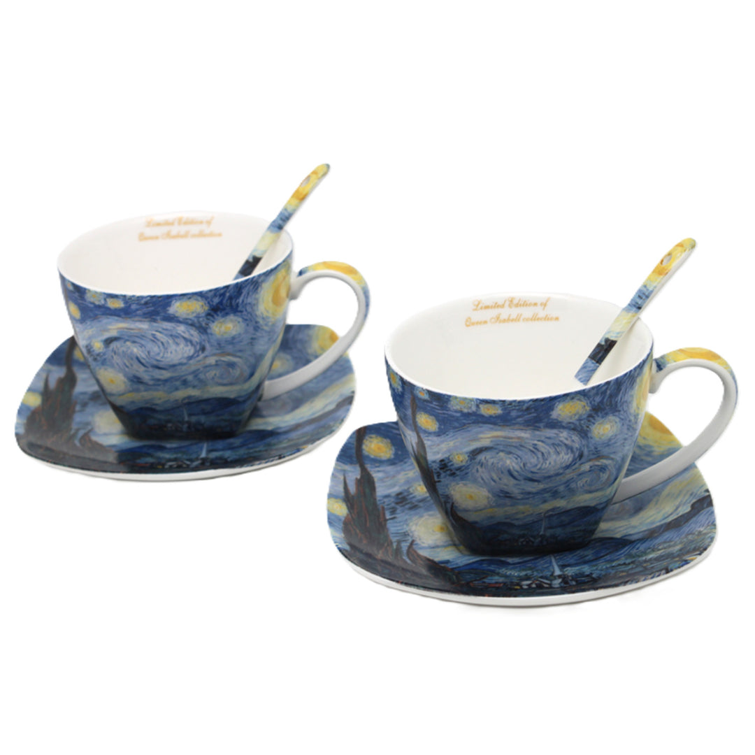 Porcelánové šálky Van Gogh Hviezda noc 2x250 ml, sada 2 ks, Queen Isabell