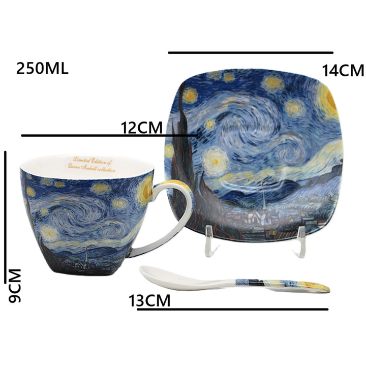 Porcelánové šálky Van Gogh Hviezda noc 2x250 ml, sada 2 ks, Queen Isabell