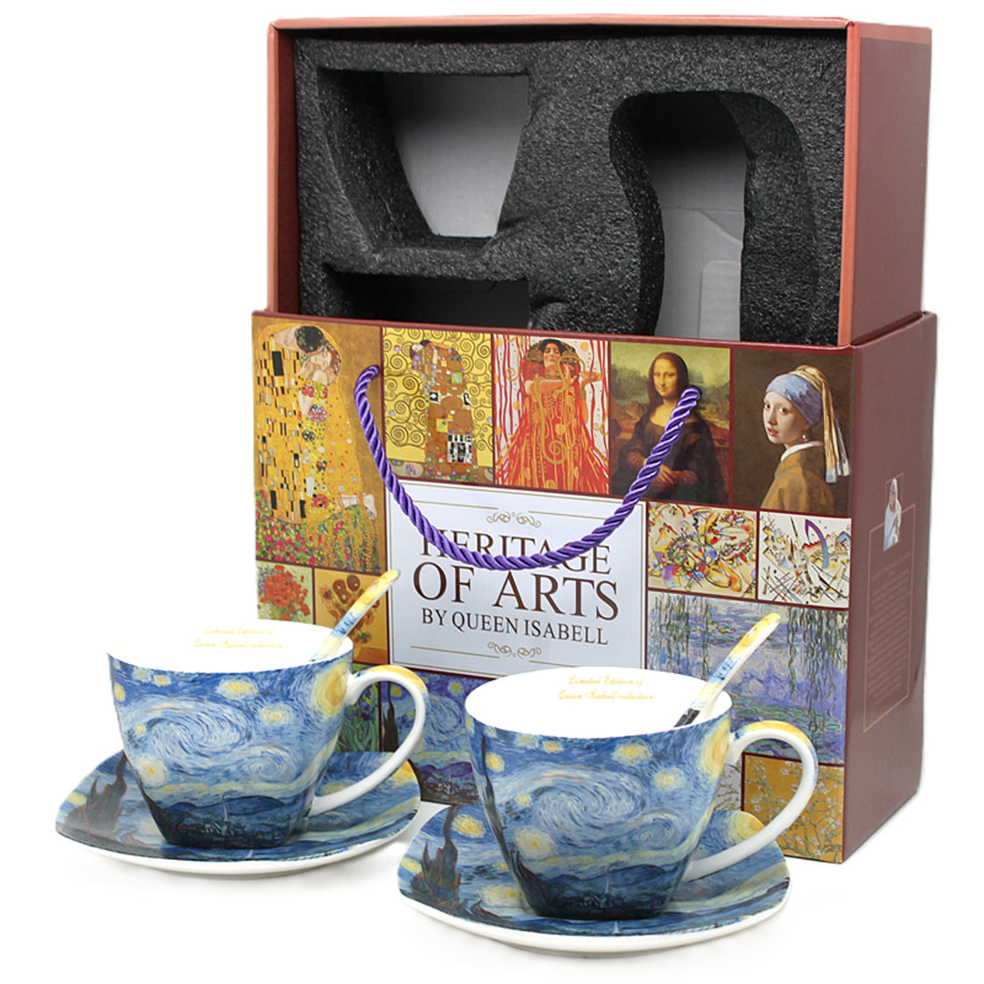 Porcelánové šálky Van Gogh Hviezda noc 2x250 ml, sada 2 ks, Queen Isabell