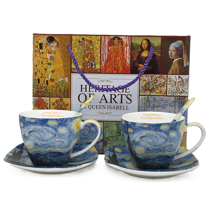 Porcelánové šálky Van Gogh Hviezda noc 2x250 ml, sada 2 ks, Queen Isabell
