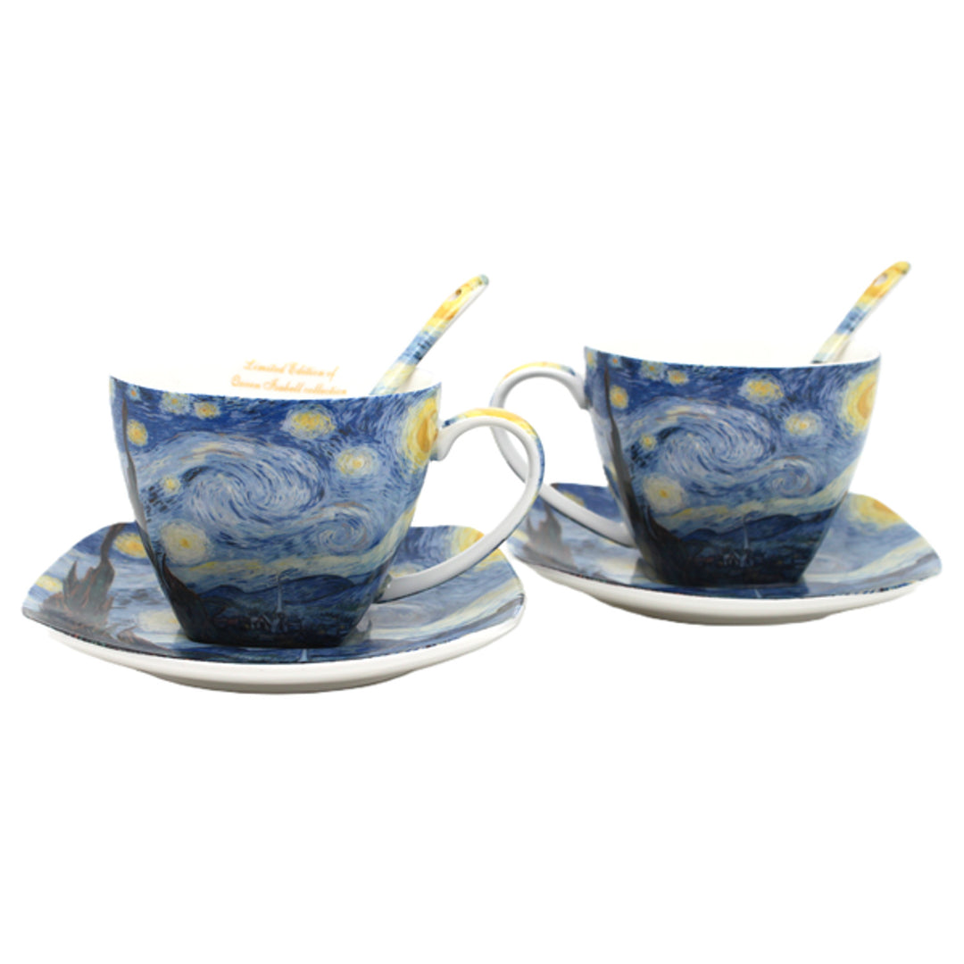 Porcelánové šálky Van Gogh Hviezda noc 2x250 ml, sada, Queen Isabell