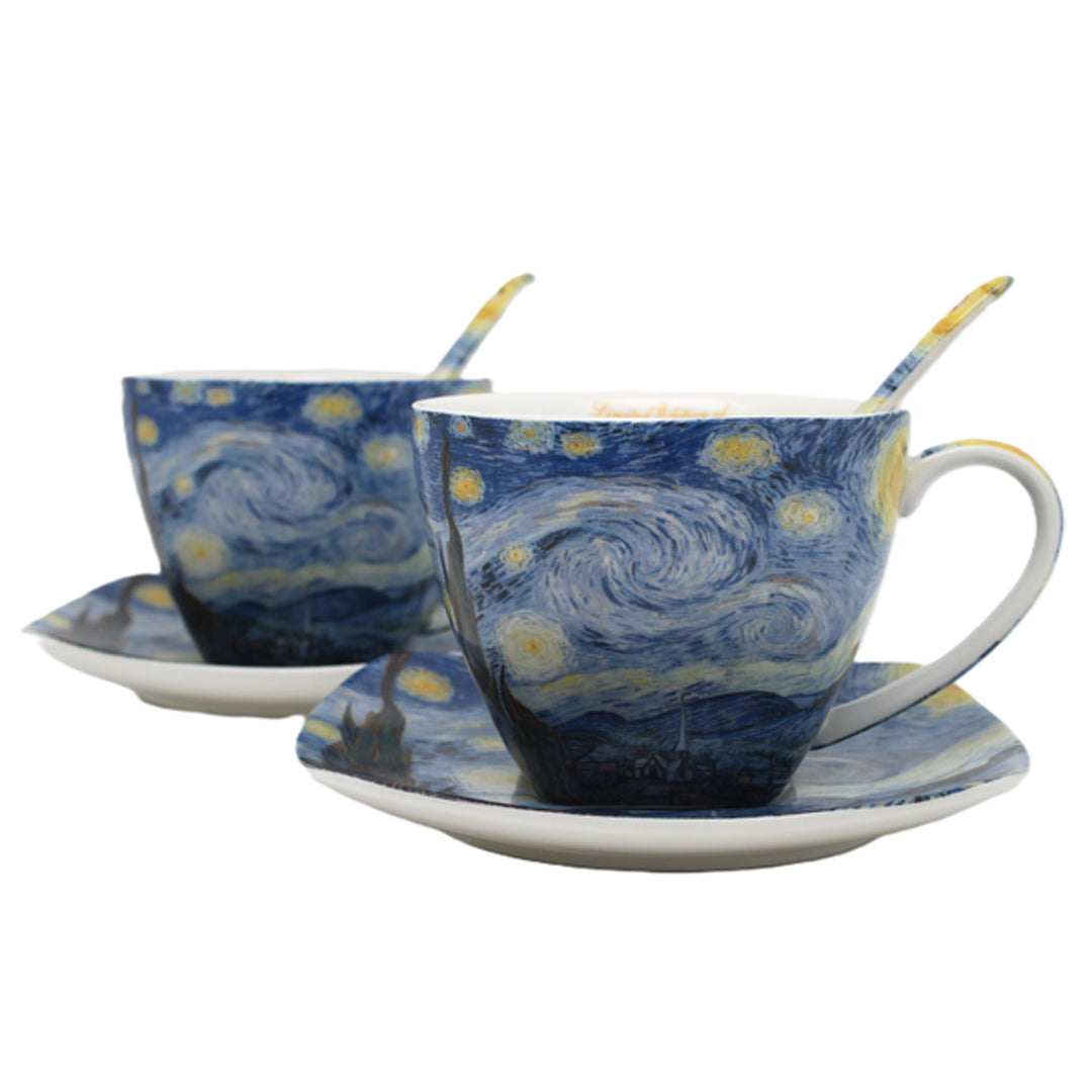 Porcelánové šálky Van Gogh Hviezda noc 2x250 ml, sada, Queen Isabell
