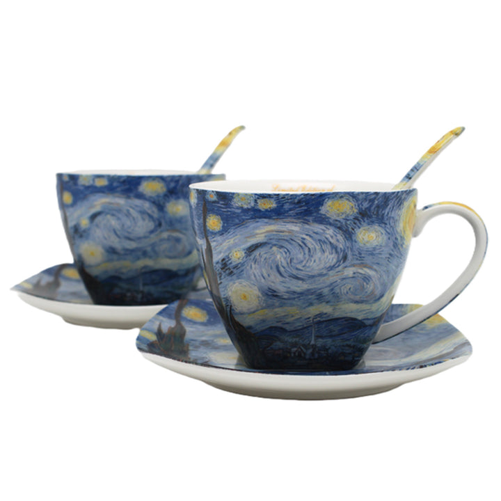 Porcelánové šálky Van Gogh Hviezda noc 2x250 ml, sada, Queen Isabell