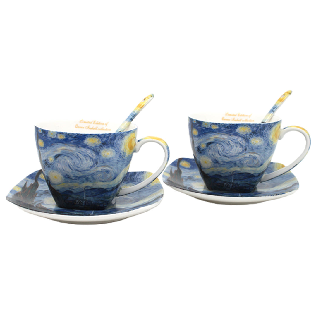 Porcelánové šálky Van Gogh Hviezda noc 2x250 ml, sada, Queen Isabell