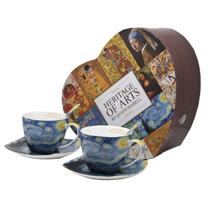 Porcelánové šálky Van Gogh Hviezda noc 2x250 ml, sada, Queen Isabell