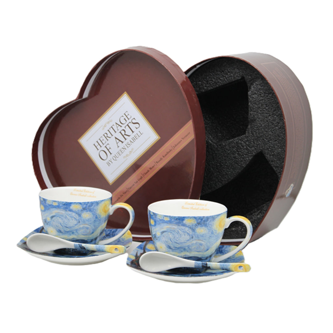 Porcelánové šálky Van Gogh Hviezda noc 2x250 ml, sada, Queen Isabell
