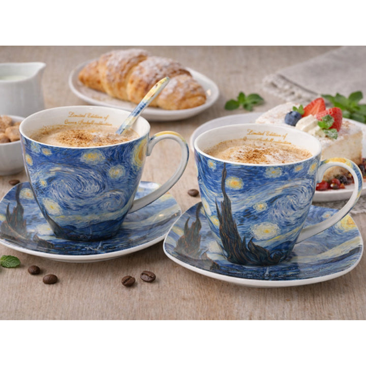 Porcelánové šálky Van Gogh Hviezda noc 2x250 ml, sada, Queen Isabell