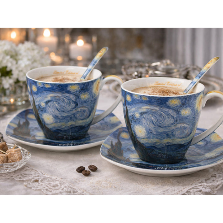 Porcelánové šálky Van Gogh Hviezda noc 2x250 ml, sada, Queen Isabell