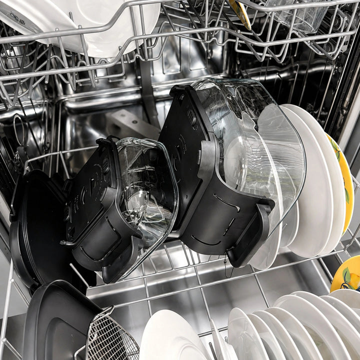Beztuková fritéza air fryer LOVIO PureFry Ultra Crisp LVAF003BE 4 l + 1,5 l, 1550 W, béžová, sklenené nádoby