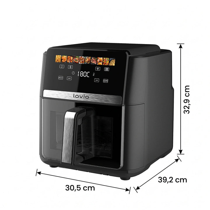 Beztuková fritéza air fryer LOVIO DualHeat XXL Ceramic LVAF004BK 9 l 2000 W čierna