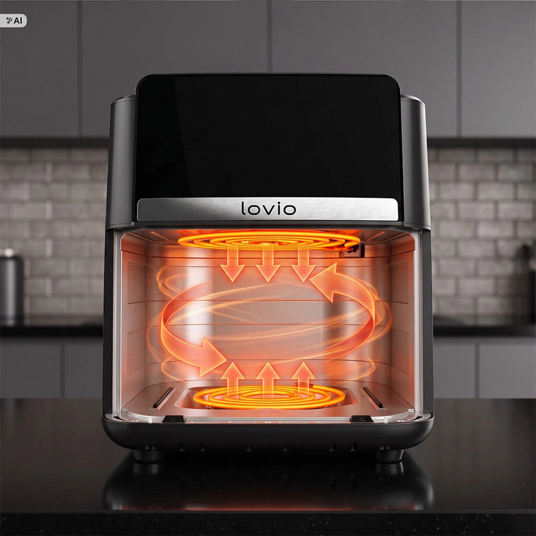 Beztuková fritéza air fryer LOVIO DualHeat XXL Ceramic LVAF004BK 9 l 2000 W čierna