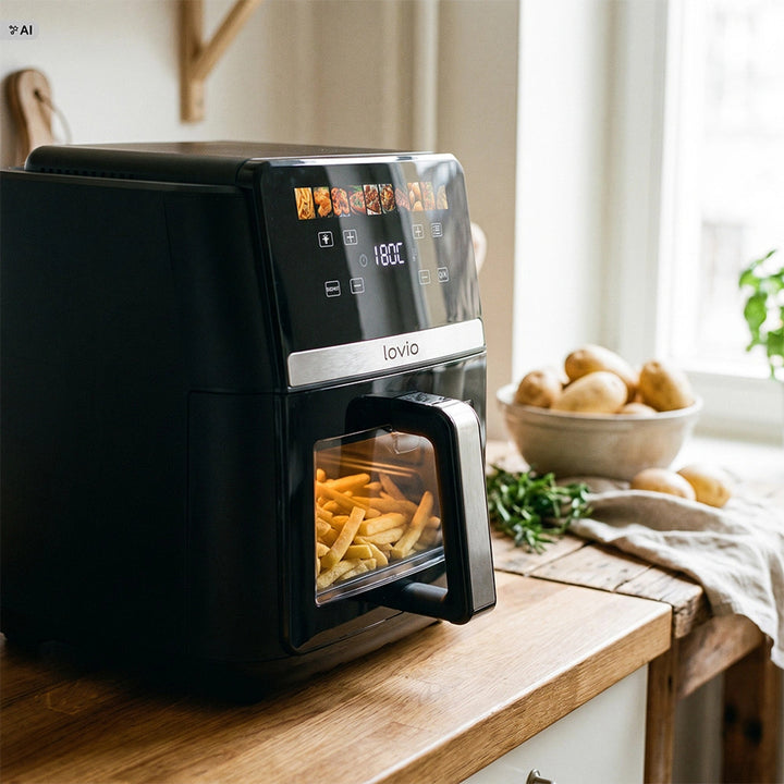 Beztuková fritéza air fryer LOVIO DualHeat XXL Ceramic LVAF004BK 9 l 2000 W čierna