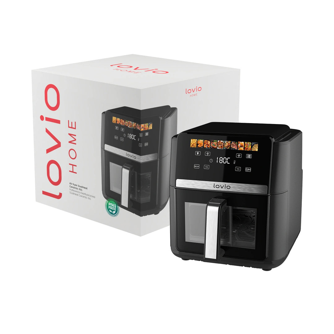 Beztuková fritéza air fryer LOVIO DualHeat XXL Ceramic LVAF004BK 9 l 2000 W čierna