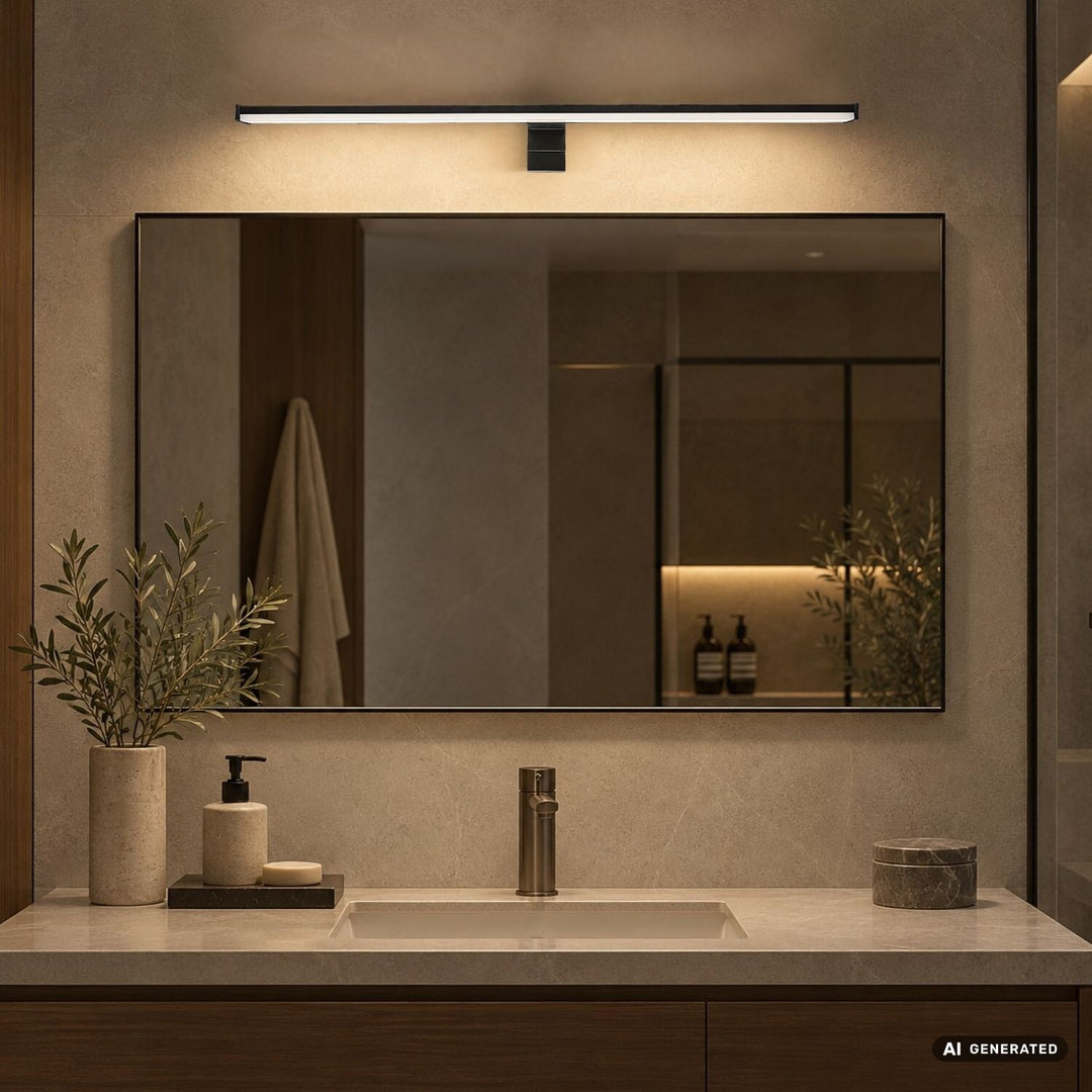 Kúpeľňová nástenná lampa, Seyra, LED 12 W, 4000 K, 910 lm, dĺžka 60 cm, čierna, IP44, 75113