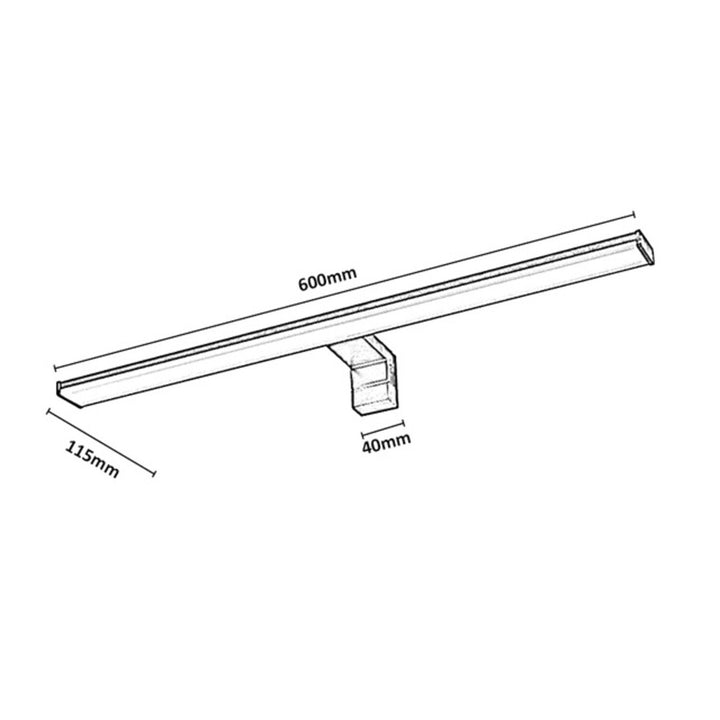 Kúpeľňová nástenná lampa, Seyra, LED 12 W, 4000 K, 910 lm, dĺžka 60 cm, čierna, IP44, 75113
