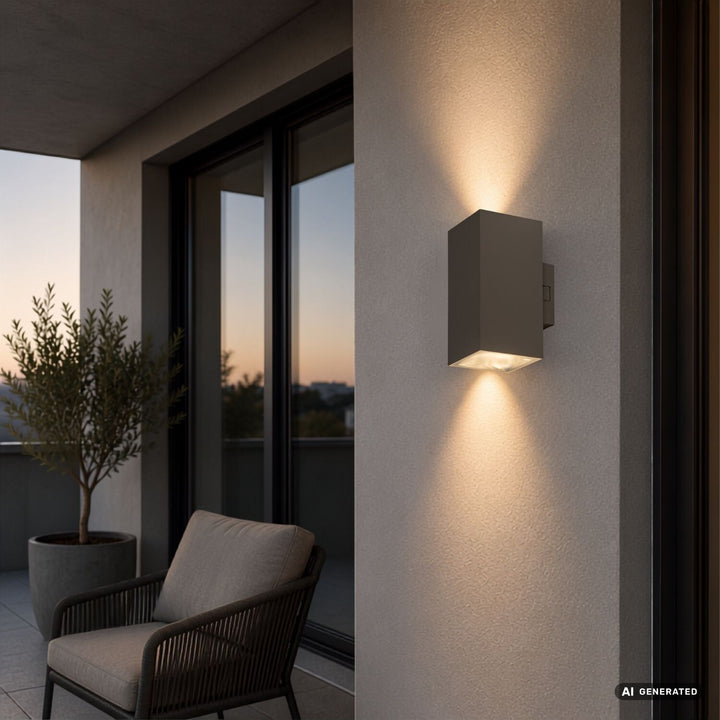 Vonkajšia nástenná svietidlo, Urfa, LED 18 W, 1800 lm, farba svetla 2700, 4000, 6500 K, výška 16 cm, IP65, šedo-béžová, 77215