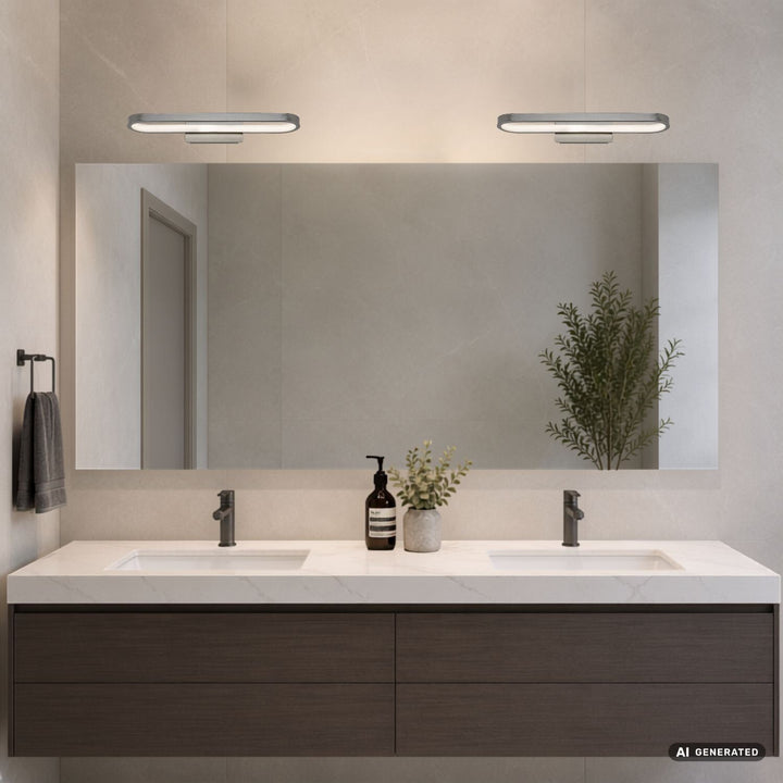 Kúpeľňová nástenná lampa, Odran, LED 15 W, 1200 lm, 4000 K, dĺžka 40 cm, farba gunmetal, IP44, 75114