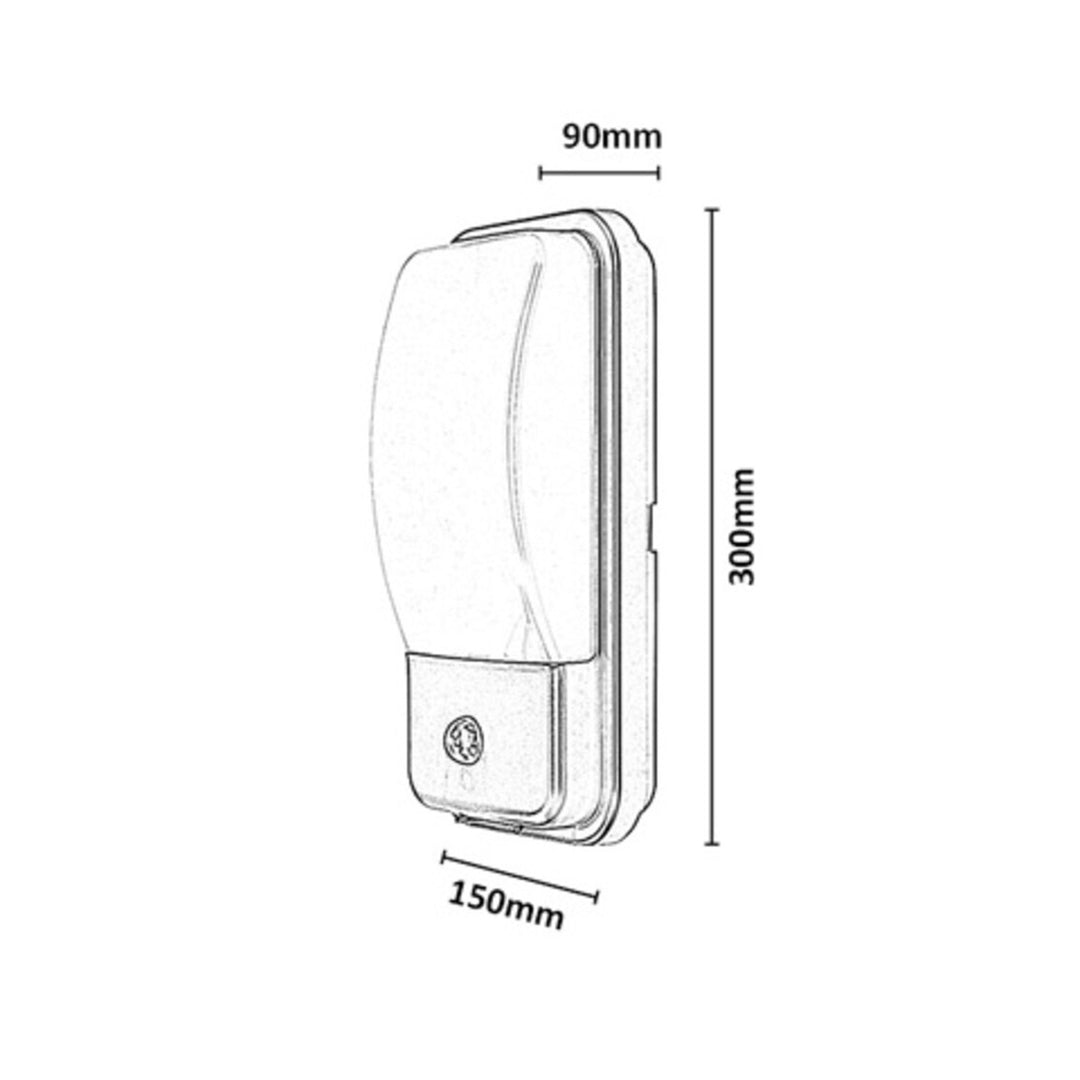 Vonkajšia nástenná lampa, Matzen, LED 20 W, 1860 lm, 4000 K, výška 30 cm, IP65, čierna, so senzorom PIR, 77233
