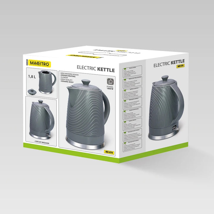 Elektrická rýchlovarná kanvica Maestro, objem 1,8 l, výkon 1800 W, funkcia udržiavania teploty, filter Anti-Calc, MR-078