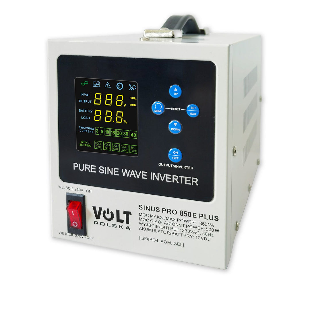 Núdzový napájací zdroj Sinus Pro 850 E Plus, 12/230 V, trvalý výkon 500 W, celkový výkon 850 VA, 3SPM08012M