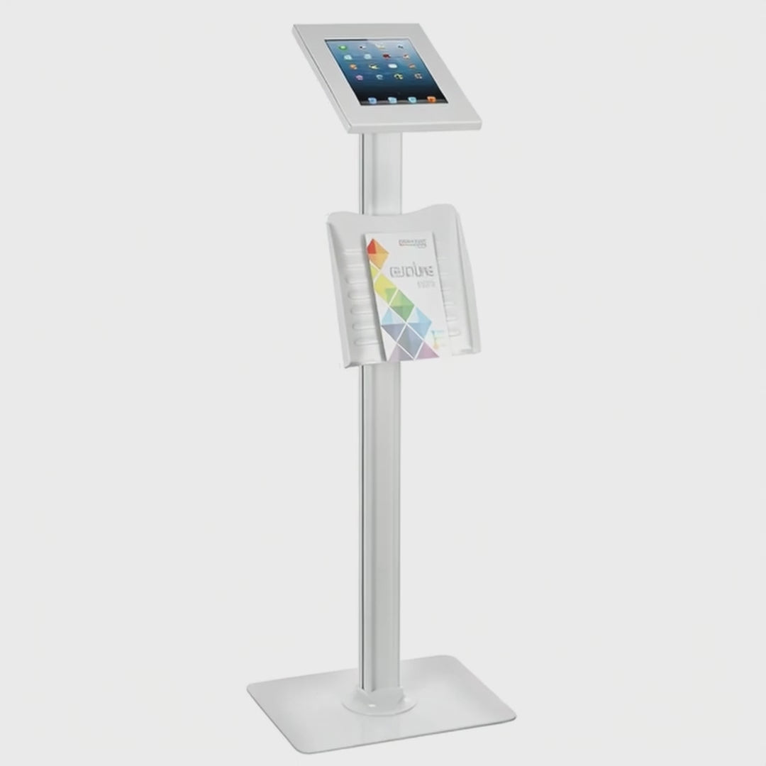 Maclean reklamný stojan na tablet, podlahový stojan so zámkom, 9,7"/10,2" iPad, 10,5" iPad Air/iPad Pro, 10,1" Samsung Galaxy Tab A (2019), MC-724