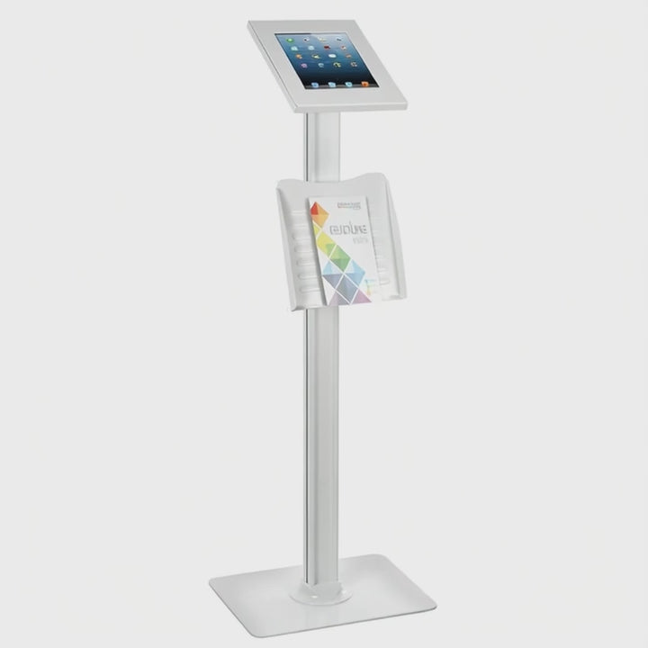 Maclean reklamný stojan na tablet, podlahový stojan so zámkom, 9,7"/10,2" iPad, 10,5" iPad Air/iPad Pro, 10,1" Samsung Galaxy Tab A (2019), MC-724