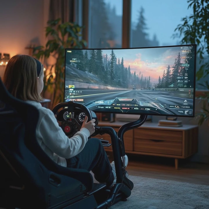 Pretekársky simulátor Kokpit 3 v 1 Sedadlo do 130 kg Držiak radiacej páky Stojan na riadidlá Držiak TV do 50" Max. Vesa 400x200 ...