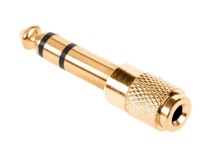 Redukcia 6,3 mm jack konektor - 3,5 mm jack zásuvka zlatá stereo