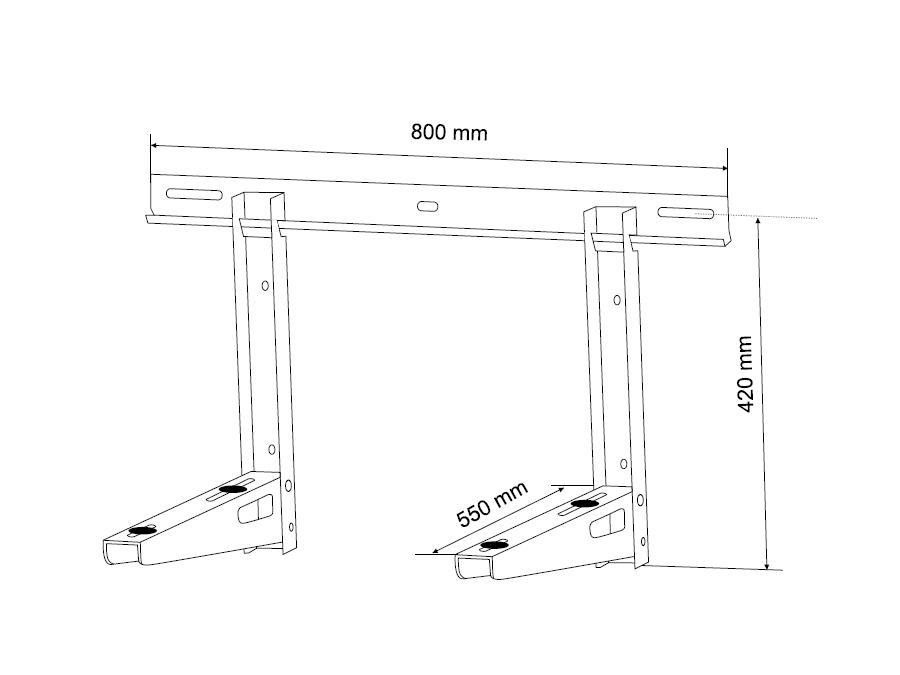 Držák  klimatizace  do 200 kg délce ramene 550mm s pozinkované oceli Maclean MC-623