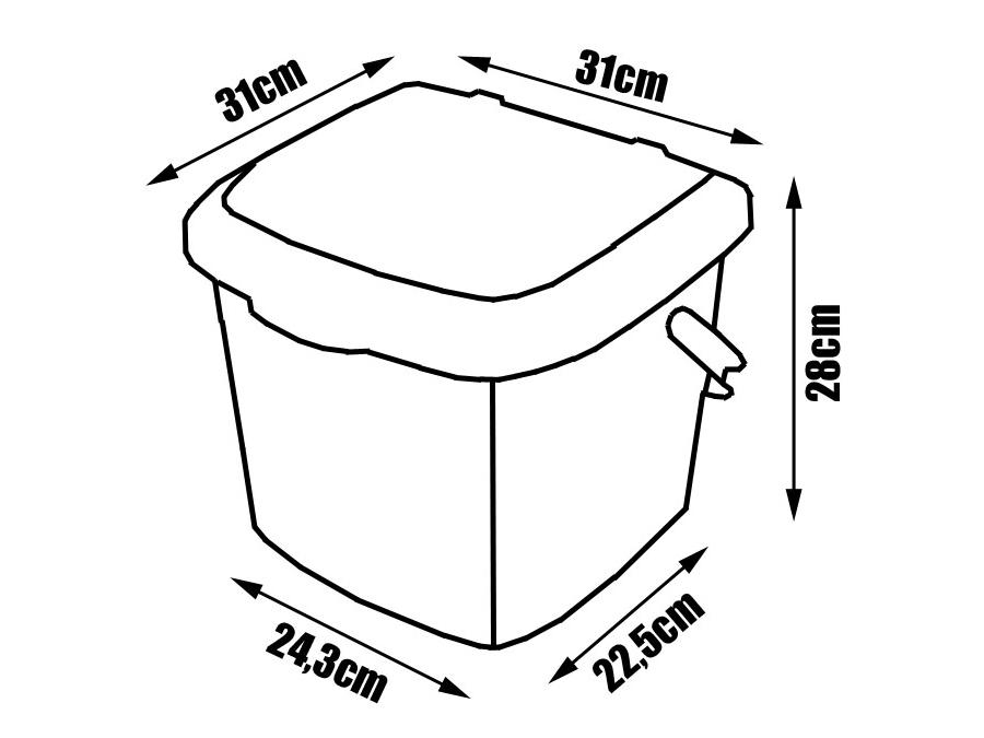 Branq 1307 Stolička Rybársky viacúčelový vystužený kontajner Box 15,5 l Prenosné sedadlo do 130 kg